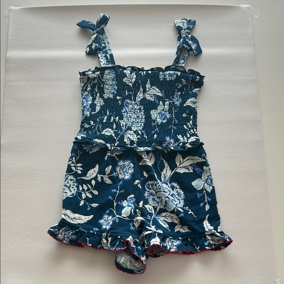 Matilda Jane Camille Floral Blue Kids Romper Size 4 - Picture 1 of 5